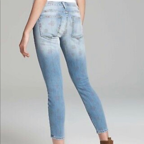 Current / Elliot Rare Stiletto Vintage Strawberry Print Jeans - Picture 2 of 7